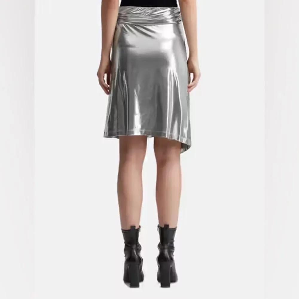 Diesel Shiny Gray High-Waisted Skirt M - Picture 3 of 10